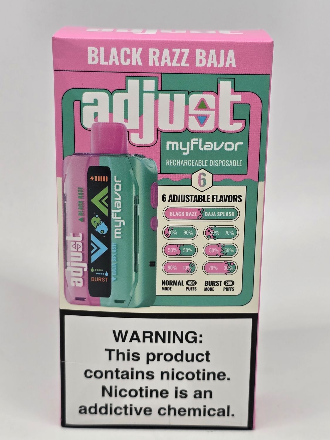 Adjust My Flavor Disposable 40K Black Razz Baja