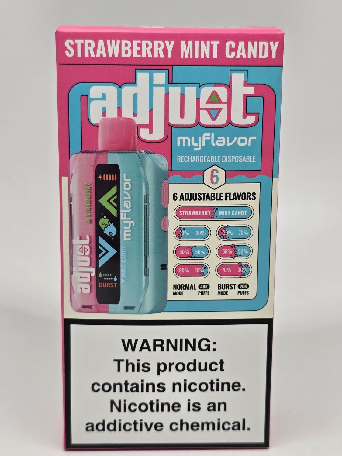Adjust My Flavor Disposable 40K Strawberry Mint Candy Adjust My Flavor Disposable 40K Strawberry Mint Candy