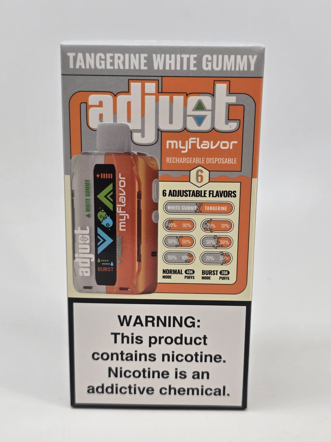 Adjust My Flavor Disposable 40K Tangerine  White Gummy
