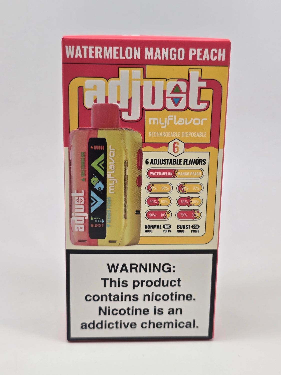 Adjust My Flavor Disposable 40K Watermelon Mango Peach