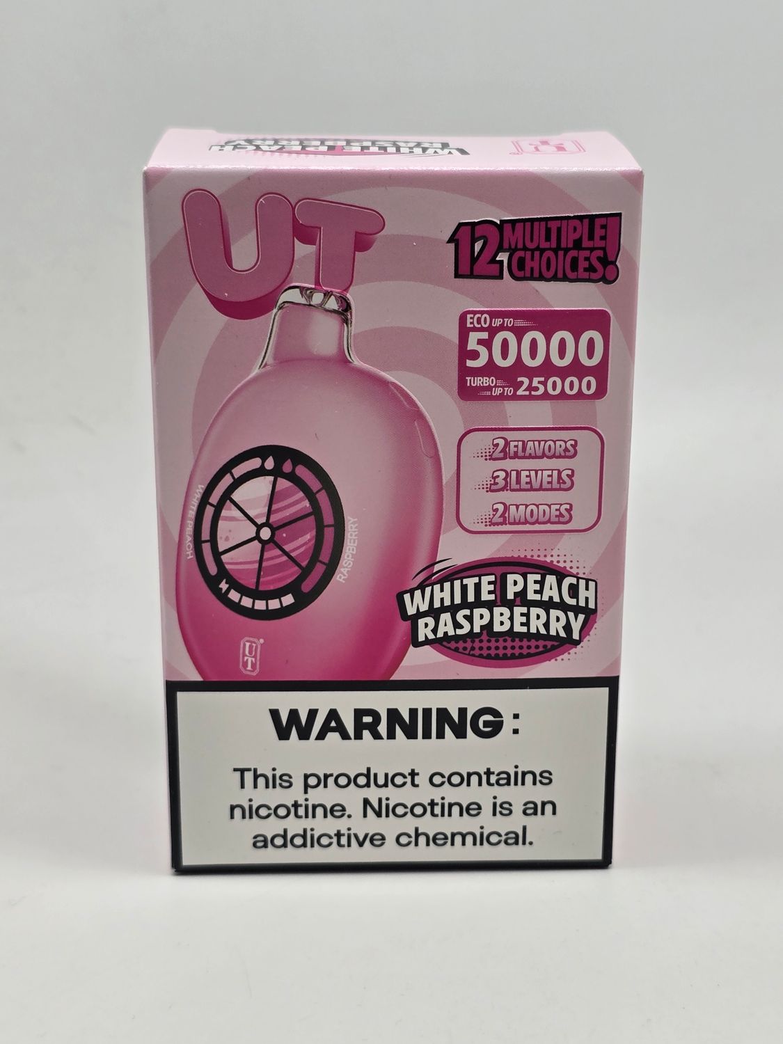 UTbar Disposable 50k White Peach Raspberry