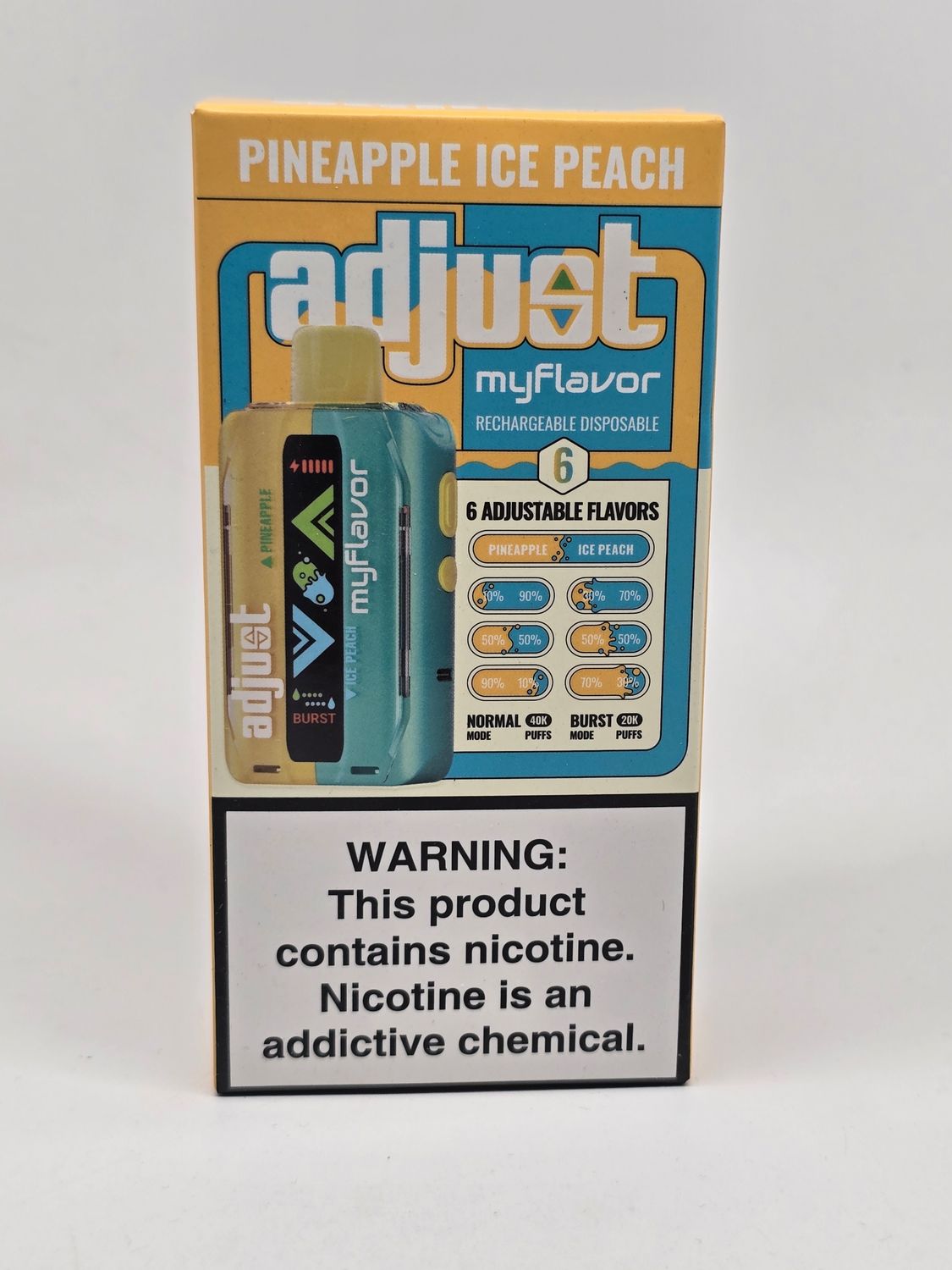 Adjust My Flavor Disposable 40K Pineapple Ice Peach
