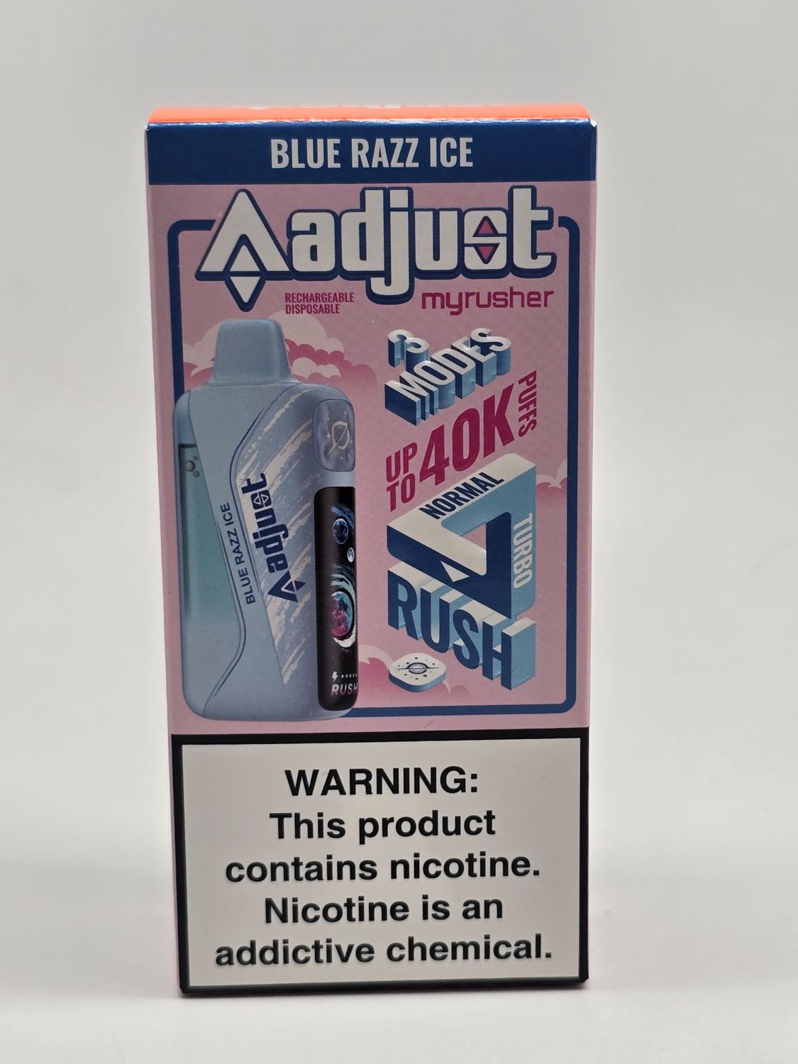 Adjust My Rusher Disposable 40K Blue Razz Ice Adjust My Rusher Disposable 40K Blue Razz Ice