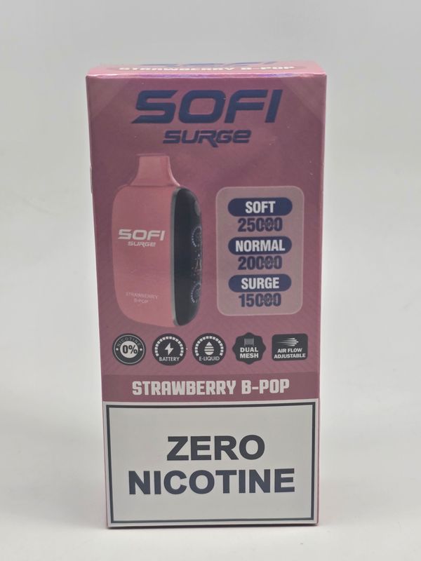 Sofi Surge 25k Zero Nicotine Strawberry B-Pop Sofi Surge 25k Zero Nicotine Strawberry B-Pop