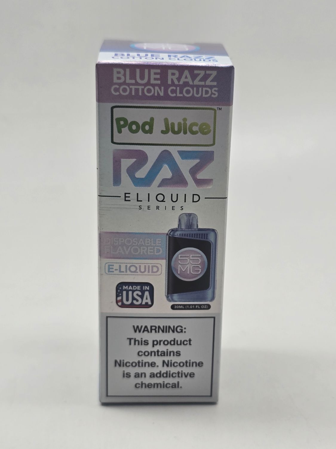 Pod Juice Salt 30ml Blue Razz Cotton Clouds