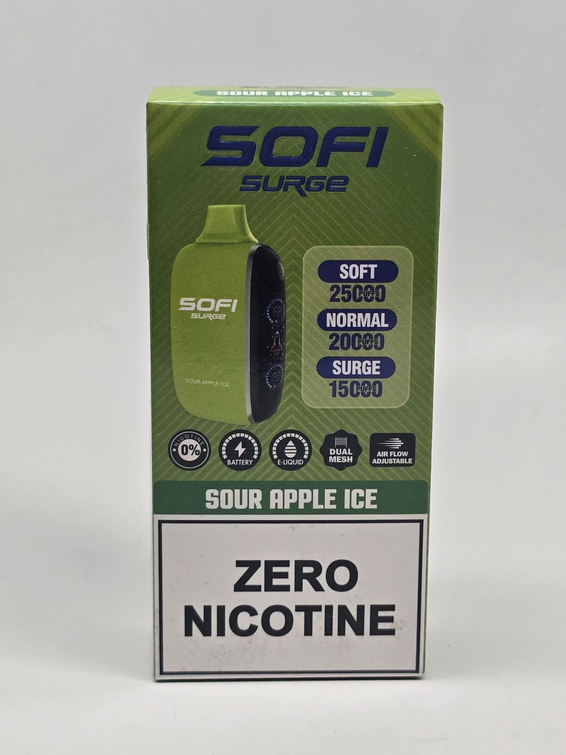 Sofi Surge 25k Zero Nicotine Sour Apple Ice Sofi Surge 25k Zero Nicotine Sour Apple Ice