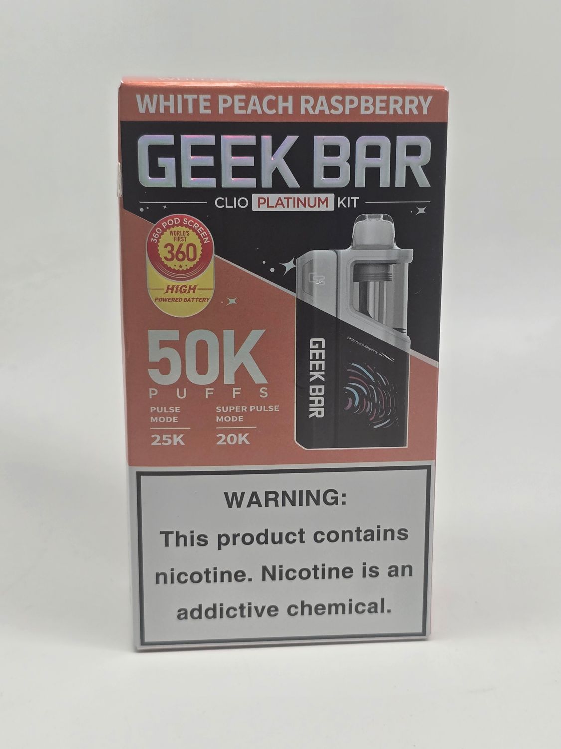 Geek Bar Clio Platinum Kit White Peach Raspberry Geek Bar Clio Platinum Kit White Peach Raspberry