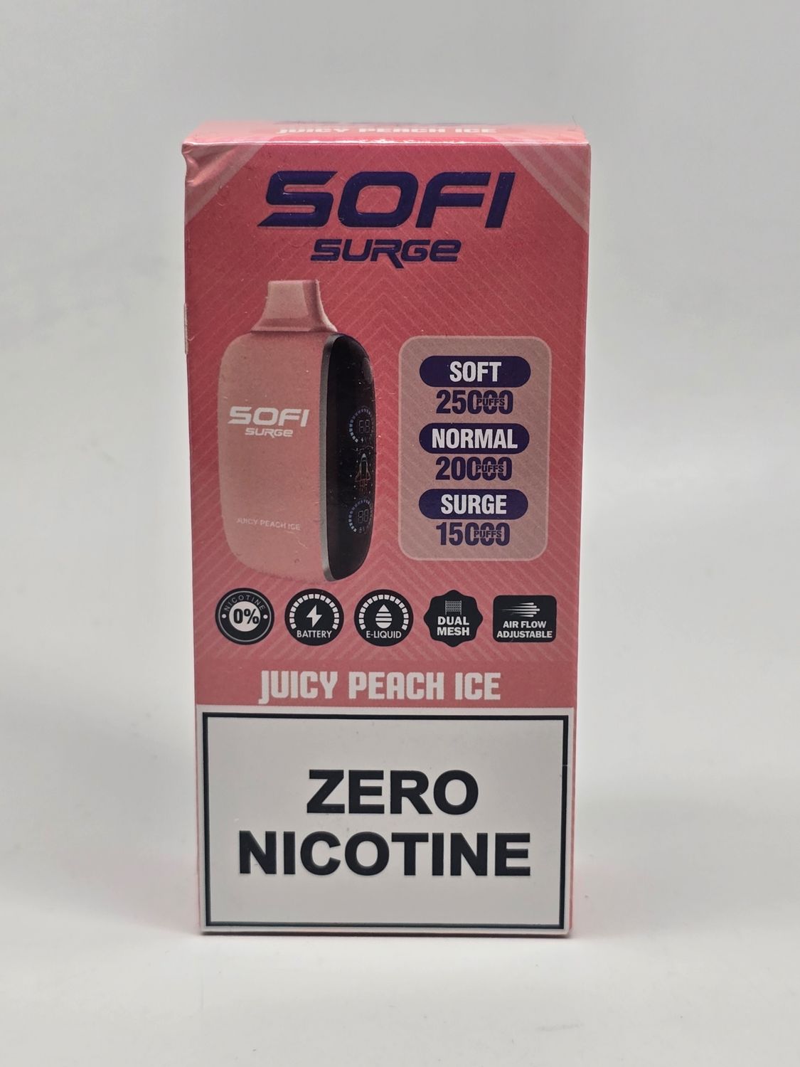 Sofi Surge 25k Zero Nicotine Juicy Peach ice Sofi Surge 25k Zero Nicotine Juicy Peach ice