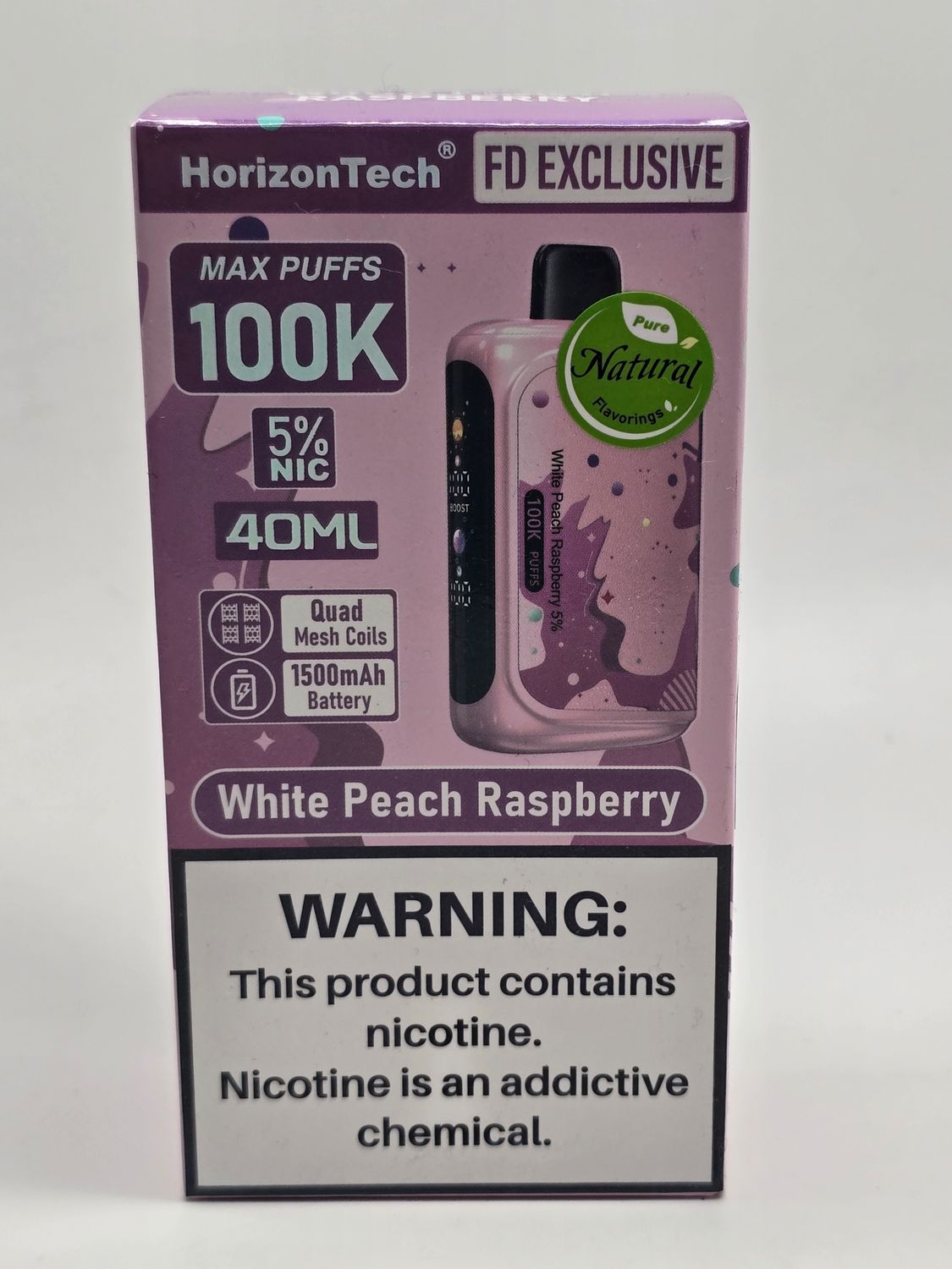 HorizonTech 100K Disposable White Peach Raspberry HorizonTech 100K Disposable White Peach Raspberry