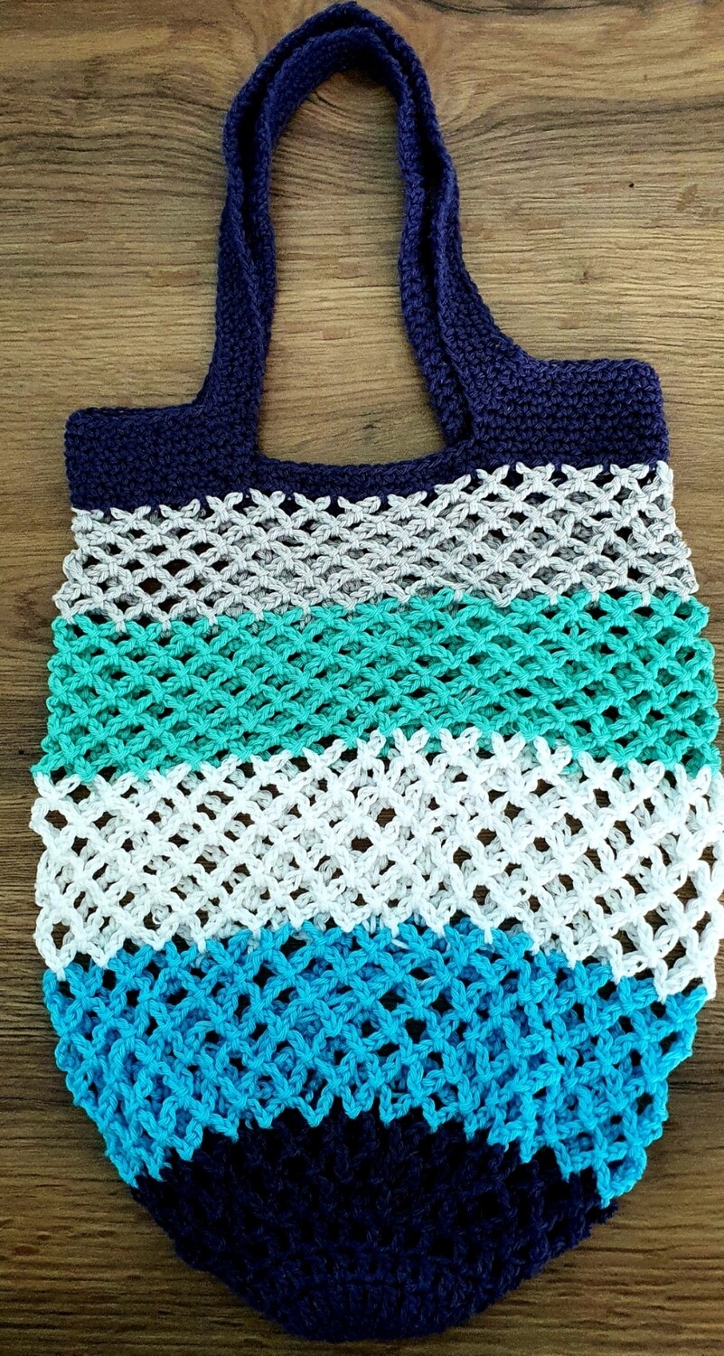 Häkeltasche - Einkaufsnetz - Einkaufstasche gehäkelt aus 100% Baumwolle