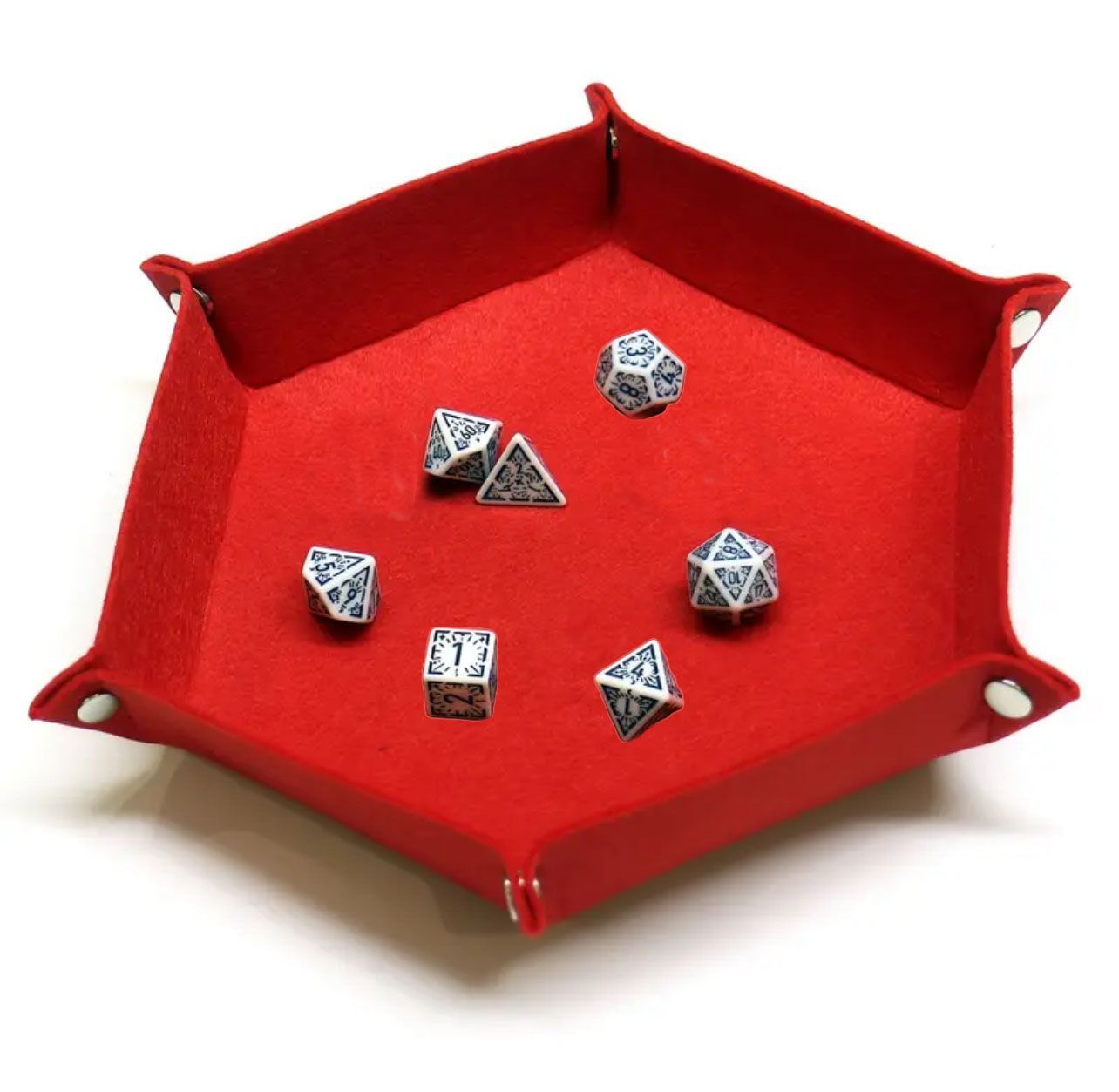 Würfelunterlage aus Filz - Hexagon - rot