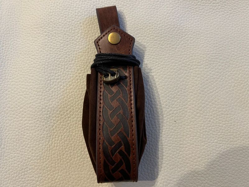 Gürtelbeutel - Wikinger Knoten - dunkel braun