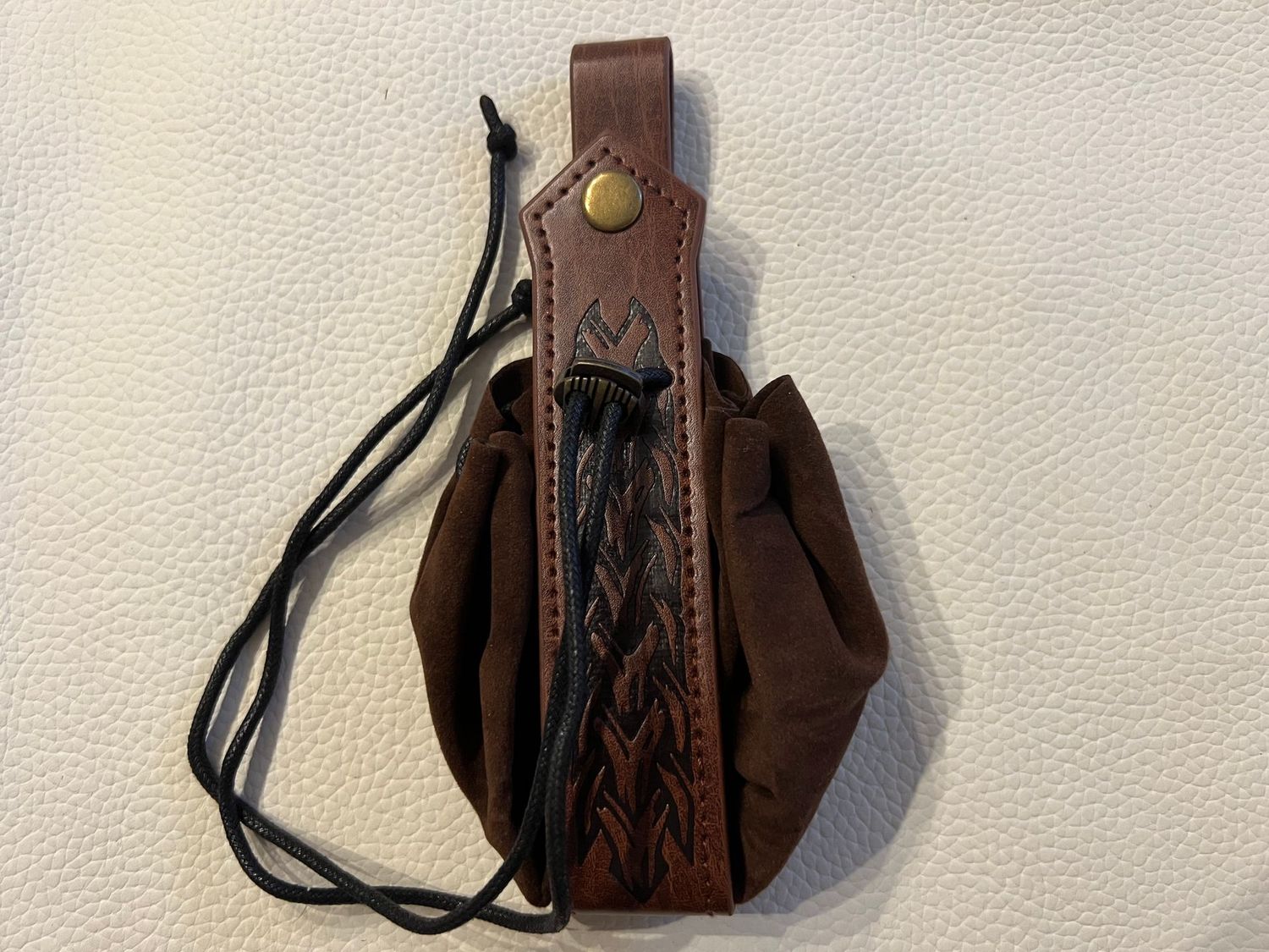 Gürtelbeutel - Knochen Muster - dunkel braun
