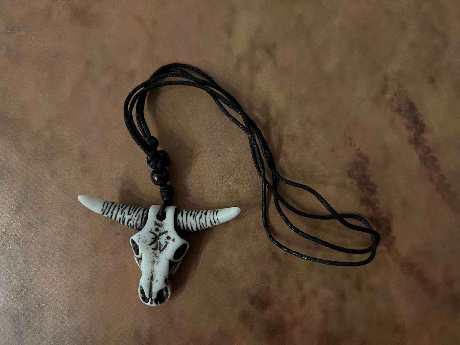 Lederband Kette - Bull Skull