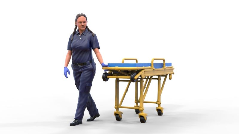 Krankenpfleger mit Fahrtrage Variante 2 (3 Versionen) Krankenpfleger mit Fahrtrage Variante 2 (3 Versionen)