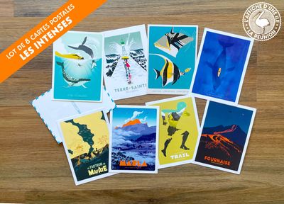 LOT 8 CARTES POSTALES : Les Intenses LOT 8 CARTES POSTALES : Les Intenses