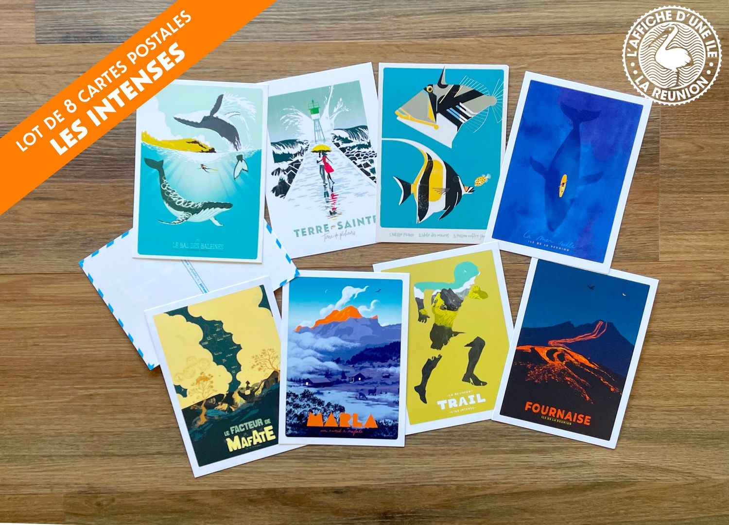 LOT 8 CARTES POSTALES : Les Intenses