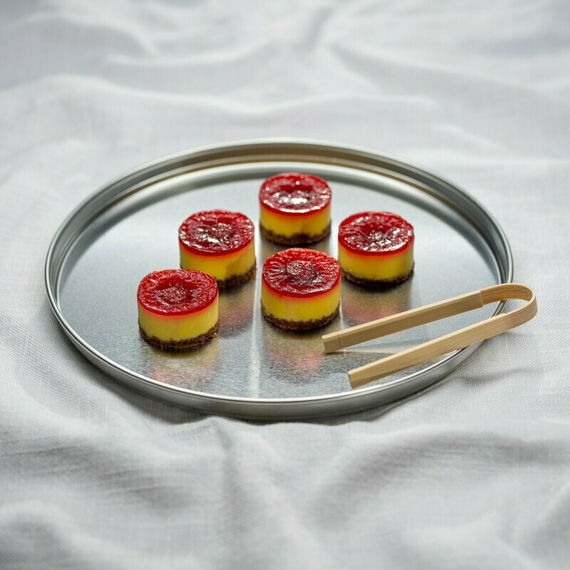 Domino rond - Variation Maracuja und Himbeere