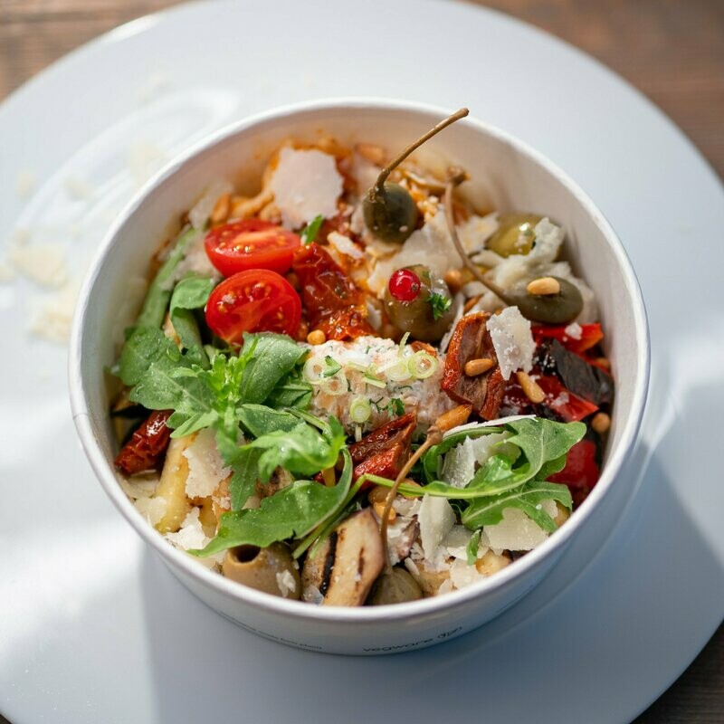 Bowl-Menü "Lachs & Pasta"