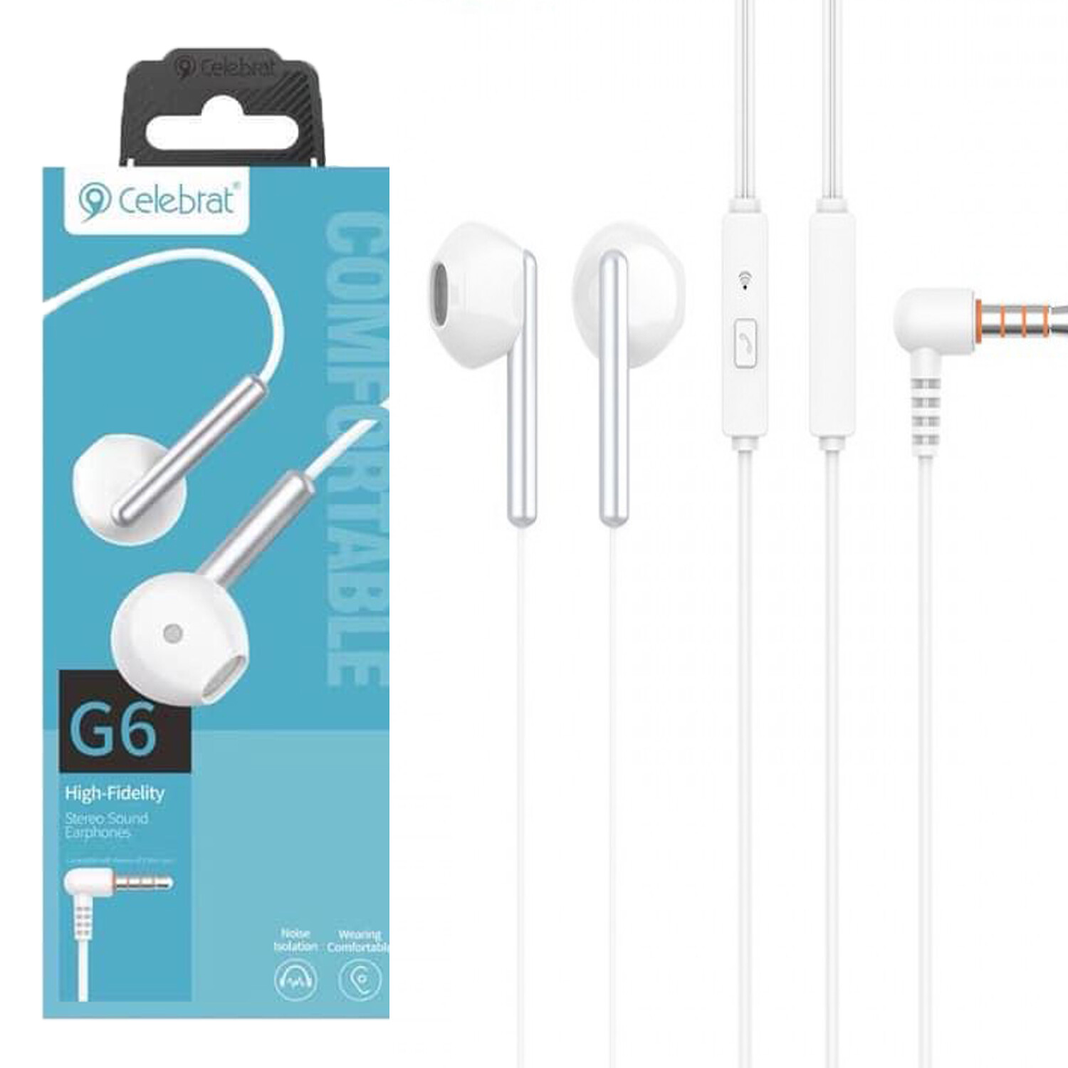 Celebrat G6 Earphones Wired Earphone Earbuds With Mic