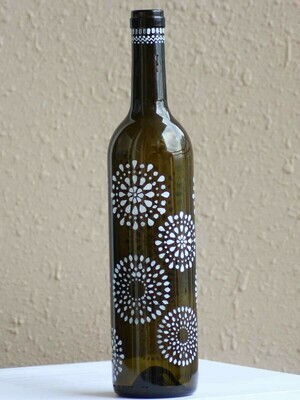 Handpainted Mandala Art On Bottle