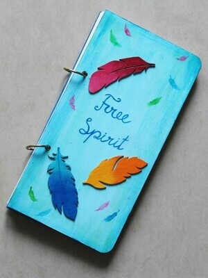 Handpainted Free Spirit Wooden Journal