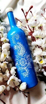Aqua Blue Designer Bottle Vase