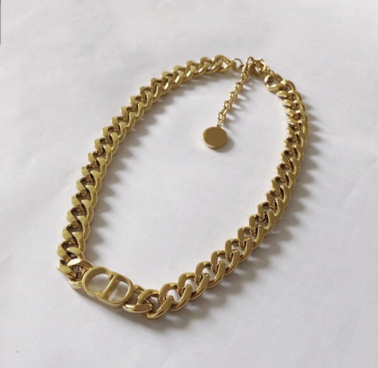 Gold cd Necklace &amp; Bracelet Set