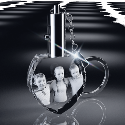 3D Crystal Heart Shape Key Chain 3D Crystal Heart Shape Key Chain
