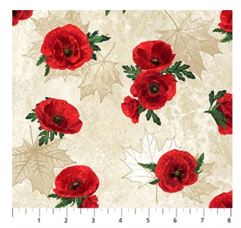 Northcott Oh Canada 11 - Small Poppy Toss