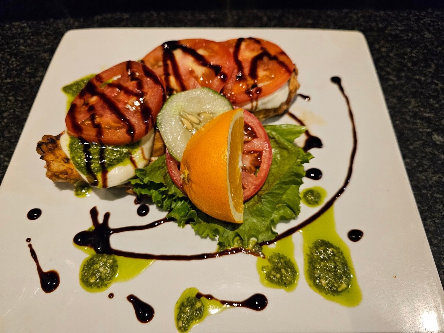Dinner D - Caprese Chicken (served from 4 - 9 pm)