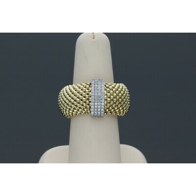 14 Karat Gold & Zirconium Line Popcorn Ring 14 Karat Gold & Zirconium Line Popcorn Ring
