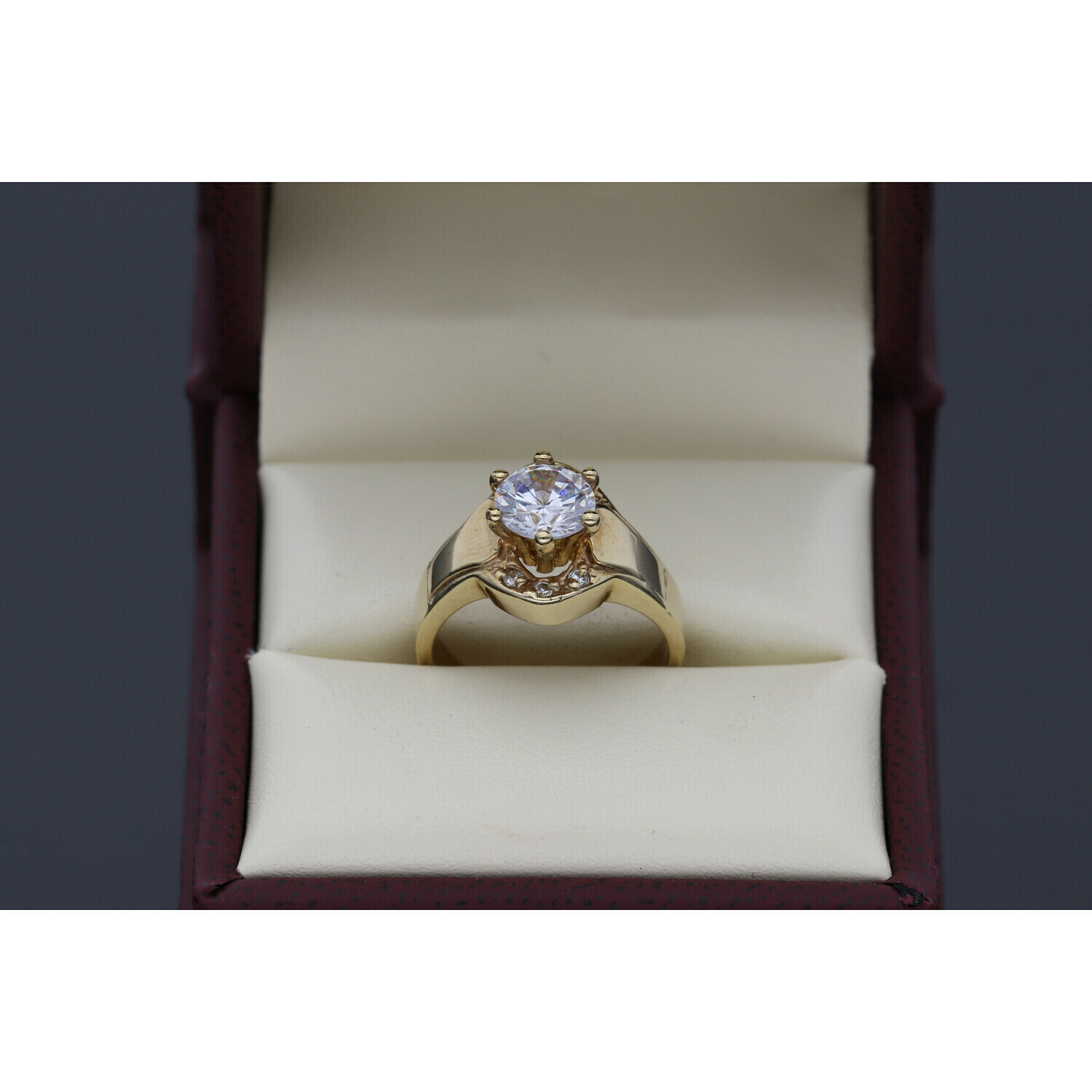 10 Karat Gold & Zirconium Princess Engagement Ring
