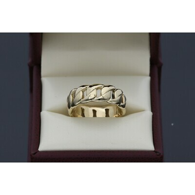 10 karat Gold Cuban Link Ring Size 10 W: 8.0 ~