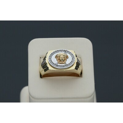 14 Karat Gold and CZ Medusa Ring Size 11 W:8.4 ~ 14 Karat Gold and CZ Medusa Ring Size 11 W:8.4 ~