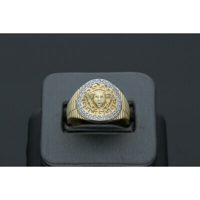 14 karat Gold & Cz Medusa Ring Size 11 W: 6.8 ~ 14 karat Gold & Cz Medusa Ring Size 11 W: 6.8 ~
