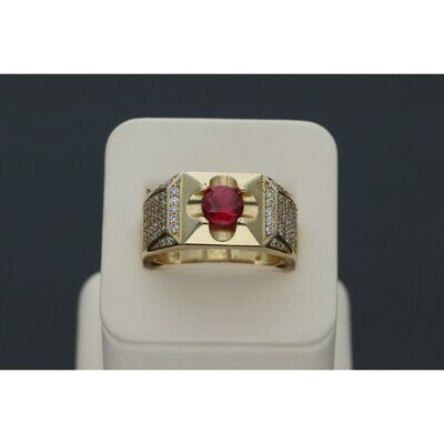 10 karat Gold & Zirconium Red Fancy Ring 10 karat Gold & Zirconium Red Fancy Ring