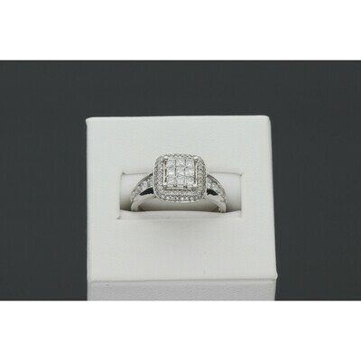 10 Karat White Gold & Diamond Fancy Ring 10 Karat White Gold & Diamond Fancy Ring