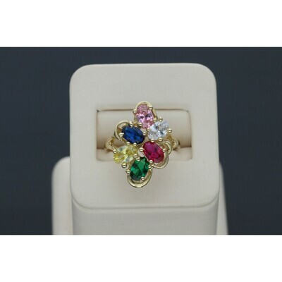 14 Karat & Zirconium Gold Colorful Ring 14 Karat & Zirconium Gold Colorful Ring