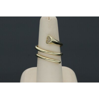 14 Karat Gold & Zirconium Spiral Heart Ring 14 Karat Gold & Zirconium Spiral Heart Ring