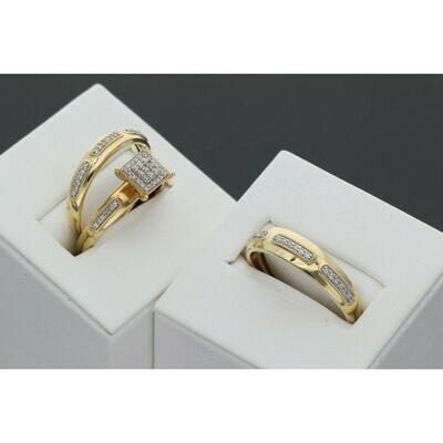14 Karat Gold & Diamond Trio Wedding Rings