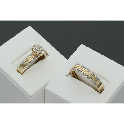 14 karat Gold Diamond Duo Wedding Rings 14 karat Gold Diamond Duo Wedding Rings