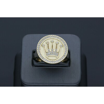 14 Karat Gold & Zirconium Circle Crown Ring 14 Karat Gold & Zirconium Circle Crown Ring