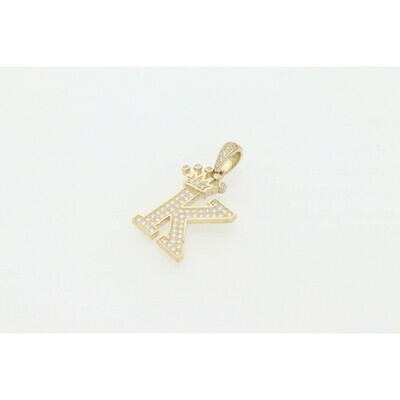 10 Karat Gold & Zirconium Crown Letter 10 Karat Gold & Zirconium Crown Letter