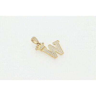 10 Karat Gold & Zirconium Crown Letter 10 Karat Gold & Zirconium Crown Letter