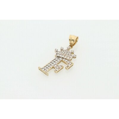 10 Karat Gold & Zirconium Crown Letter 10 Karat Gold & Zirconium Crown Letter