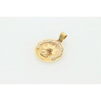 10 Karat Gold & Zirconium Two Tone St. Barbara Medal 10 Karat Gold & Zirconium Two Tone St. Barbara Medal