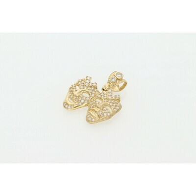 10 karat Gold & Zirconium Masks Charm 10 karat Gold & Zirconium Masks Charm