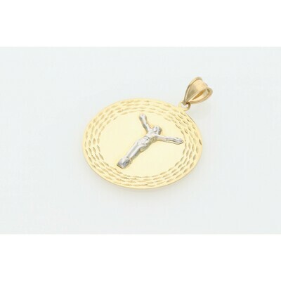 10 karat Gold Two Tone Jesus Medal Charm 10 karat Gold Two Tone Jesus Medal Charm