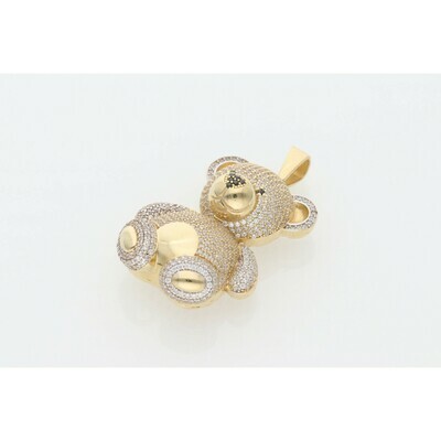 14 karat Gold & Zirconium Teddy Bear Charm 14 karat Gold & Zirconium Teddy Bear Charm